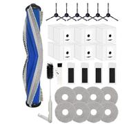 Yivy Lot de 27 Accessoires pour ECOVACS DEEBOT T30 Omni/T30 Pro Omni/T30C Pro Omni Robot Aspirateur,1 Brosse Principale 6 Brosses latérales 4 Filtres HEPA 6 Sacs d'aspirateur 8 Chiffons etc,Bleu
