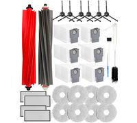 Yivy Lot de 29 accessoires pour robot aspirateur Roborock Qrevo Master, P10s par pièce de rechange : 2 brosses principales, 6 brosses latérales, 4 filtres Hepa, 8 chiffons de nettoyage, 6 sacs à
