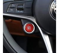 YIWANG Couverture de commutateur de démarrage-arrêt moteur pour Alfa Romeo Giulia, Stelvio - Bouton-poussoir, Rouge, Manuel