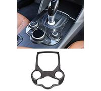 YIWANG Garniture de panneau de levier de vitesse en fibre de carbone véritable pour console centrale de voiture Romeo Giulia Stelvio 2017-2019 Accessoires de voiture