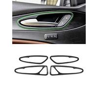 YIWANG Lot de 2 poignées de porte intérieure de voiture en fibre de carbone ABS chromé pour Stelvio 2017-2020 Accessoires auto (fibre de carbone)