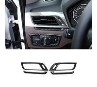YIWANG Lot de 4 garnitures autocollantes en fibre de carbone ABS chromé pour grille d'aération de climatisation latérale X1 F48 2016-2019, X2 F47 2018 2019 Accessoires auto (fibre de carbone)