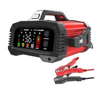 YIWENG Chargeur de Batterie Intelligent 12V/25A 24V/15A Portable - Courant de Charge en Option, Coque en Alliage d'Aluminium, Fonction Booster pour Voiture