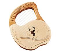 YIWENG harpe lyre avec clé d39,Cega 21 cordes en métal Lyre Harp Box Lyre Harp Topboard en épicéa Acajou Backboard Instrument à cordes avec clé de réglage Cordes Picks Note de musique autocollant