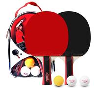 YIWENG Tennis de Table pour 2 Joueurs, 2 Raquettes de Tennis de Table et 3 balles de ping Pong avec Housse