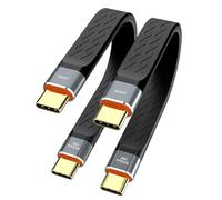 YIWENTEC 80Gbps Thunderbolt 5 Compatible Cable with up to 120Gbps Bandwidth Amplification and 240W Charging Power Compatible with Thunderbolt 4, USB 4 and USB-C (13.5CM-2PC)