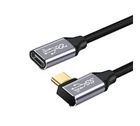 YIWENTEC USB C to USB C 1M Male Female Angle Cable, USB C Data Cable USB 3.1 Gen 2 10Gbps Data Transfer USB C 100W Cable, 4K 60Hz USB C Display Cable