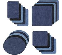 YIWEOG Patchs en jean 20 pièces patchs thermocollants patchs en jean patchs en tissu denim raccommodage sans couture patchs de pantalon au genou en tissu 4 tailles pour enfants femmes hommes réparatio