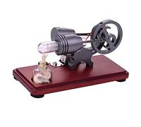 YIWEOG Rétro Style Air Chaud Stirling Moteur Moteur Modèle Dollar Volant Conception Jouet Éducatif Générateur D'électricité avec Coloré LED Guirlande Lumineuse DIY pour Enseignant Étudiant
