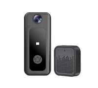 YIWEOG Sonnette Caméra de sonnette Wi-Fi sans fil avec carillon visuel intérieur grand angle de 125° Sonnette vidéo ligente Vision nocturne HD Stockage dans le cloud Changeur de voix bidirectionnel