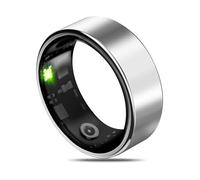 YIWOYI Bague de santé intelligente pour homme et femme avec fréquence cardiaque, oxygène dans le sang, pression artérielle, surveillance du sommeil, comptage de pas, marron 13 (argent, 7#)