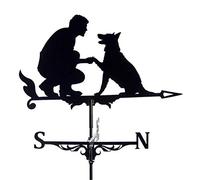 YIWOYI Girouette en métal en forme d'animal - Décoration de jardin en métal - Girouette de luxe avec chien, cheval, animaux - Girouette (chien homme)
