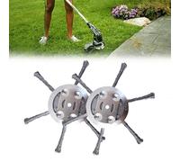 YIWOYI Tête de débroussailleuse en fil d'acier de 15,2 cm, tête de rechange universelle en fil d'acier pour débroussailleuse à gazon, plateau de tondeuse à gazon (6 lames, 2 pièces)