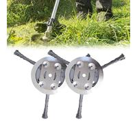 YIWOYI Tête de débroussailleuse en fil d'acier de 15,2 cm, tête de rechange universelle en fil d'acier pour débroussailleuse à gazon, plateau de tondeuse à gazon (3 lames, 2 pièces)