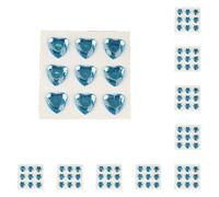 YIXANNX 10 Feuilles Strass Autocollants Acrylique Stickers en Trois pour Dimensions Auto-Adhésif Amour Coeur Artisanat Étiquette Scrapbooking, Bleu d'eau