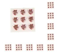 YIXANNX 10 Feuilles Strass Autocollants Acrylique Stickers en Trois pour Dimensions Auto-Adhésif Amour Coeur Artisanat Étiquette Scrapbooking, Rose