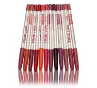 YIXANNX 12 pièces/ensemble femmes assortiment de à lèvres Banquet de mariage longue durée lèvres doublure Kit assorti outil maquillage