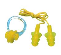 YIXANNX 2 pièces bouchon d'oreille pinces-nez ensemble surf plongée plongée en apnée étanche Silicone souple réutilisable bouchon d'oreille Kit équipement, Jaune