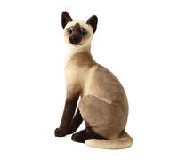 YIXANNX Animal en Peluche réaliste, Compagnon de Jouet pour Enfants, Animaux en Peluche réalistes, Jouets Mignons pour Enfants, Chat Siamois, 20 cm 0.1 kg