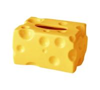 YIXANNX Boîte à mouchoirs en céramique avec couvercle, alliant une forme originale de fromage et un charme durable dans n'importe quel espace, Jaune, 15.5 x 12 x 9 cm