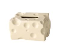 YIXANNX Boîte à mouchoirs en céramique avec couvercle, porte-serviettes et couvercle de boîte à mouchoirs en céramique. Apportez une touche d'originalité votre table avec, Beige, 15.5 x 12 x 9 cm