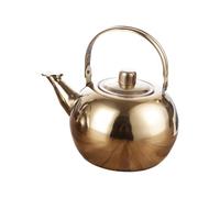 YIXANNX Bouilloire et théière haut de gamme en acier inoxydable avec infuseur pour une infusion sûre et des moments de thé savoureux. Théière/cafetière en métal avec infuseur pour hôtels, Or, 2L