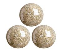 YIXANNX Boules décoratives sphériques en mosaïque de Verre hypnotisantes (Lot de 3) : parfaites pour décorer vases, Coupes Table centres Table Lors Tout événement fête, Doré, 10 cm