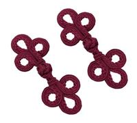 YIXANNX Boutons de fermeture à nœud de grenouille chinois, boutons de couture traditionnels rétro pour cheongsams et accessoires de mode du quotidien, Bordeaux