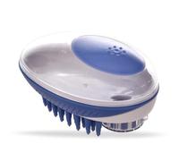 YIXANNX Brosse de Douche pour Animaux de Compagnie épurateur Cheveux Courts avec Distributeur Masseur réutilisable élimination la Perte Gommage Fournitures Soins la Peau, Bleu