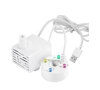 YIXANNX Brumisateur de fontaines d'intérieur avec capteur de Niveau d'eau, Accessoires Fontaine d'extérieur ABS, Mini Machine à Brouillard, Pompe à Eau USB, Blanc, avec Pompe Eau