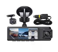 YIXANNX Caméra embarquée Triple Objectif 1080p pour Voitures avec Enregistrement, arrière et intérieur, Affichage simultané en écran partagé,