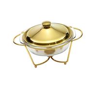 YIXANNX Chafing dish buffet Pour assurant une,Or,20.3 x 32.8 cm | événements traiteur, avec des caractéristiques uniques rehaussant la présentation des plats. Serveur avec couvercle en