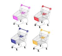 YIXANNX Chariot, mini-caddie, mini-panier de rangement, organisateur de jouets coloré, jeux créatifs et aventures au supermarché, organisateur de bureau créatif, accessoire