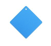 YIXANNX Chauffe Le Tapis de Table isolé Silicone Plat Pot Pad Carré Dessous De Verre Napperon Bureau Comptoir Protecteur Réutilisable Lavable, Bleu