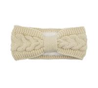 YIXANNX Crochet Bandeaux Élastique Bowknot Crocheté Polaire Doublé Large Bandeaux Chunky Oreille Réchauffeur Bandeau Cadeaux pour Femmes, Lait Blanc
