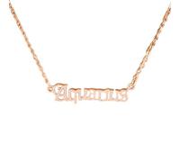 YIXANNX Douze signe du zodiaque lettre amitié collier bricolage exquis avec carte d'affichage bijoux chaîne pendentif à breloque or Rose, Verseau