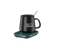 YIXANNX Électrique Thé Café Tasse Chauffe-Boissons Professionnelles Réchauffeurs Dispositifs Réglable Bureau USB Lait Tasse Chauffage Dessous De Verre, Vert, Coaster//Cuillère