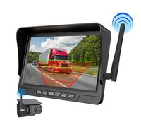 YIXANNX Enregistreur de pour la Surveillance Automobile avec Nocturne étanche, caméra de Tableau Bord magnétique sans Fil ABS, Rotation à 360°, Sept Pouces