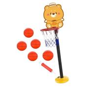 YIXANNX Ensemble Complet de Panier de Basket pour Enfants, Hauteur réglable, Jeu d'intérieur Amusant avec Filet et Base Stable pour Tous Les Jeux Lancer Ballons, Jaune, 26 x 22 x 130 cm