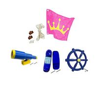 YIXANNX Ensemble de Jeu de Bateau Pirate pour Enfants dans la Cour arrière, Roue Direction, balançoire, Jouet à diriger, équipement Jeu sécuritaire