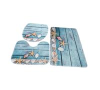 YIXANNX Ensemble de Tapis de Salle de Bain avec Tapis de Toilette en Forme de U, Doux et Absorbant, 3 pièces, antidérapant, pour Douche et Bain. 1 Housse de, Étoile de mer