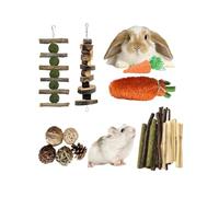 YIXANNX Ensemble élégant de Jouets à mâcher de Lapin Guinée - pour Les Petits espaces Jouets à mâcher pour Animaux en Bois Ensemble Faible Entretien Intéressant, 12 pièces