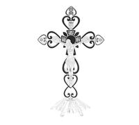 YIXANNX Figurines chrétiennes des Douze apôtres, Croix de Jésus, Ornement de Bureau, Objet décoratif significatif pour Les croyants, Socle Crucifix, Croix catholique Jésus, Noir, 20 x 12.5 cm