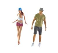 YIXANNX Figurines Miniatures en résine représentant Une Fille et Un garçon pour aux Longues Jambes coiffés d'un Chapeau. Modèle réduit pour Diorama, échelle 1/64.