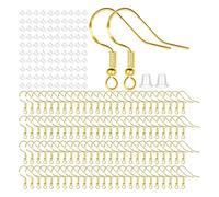 YIXANNX Les crochets et les fermoirs transparents pour boucles d'oreilles sont indispensables pour créer rapidement et facilement de superbes bijoux, Or, 12 x 9 x 1.8 cm