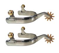 YIXANNX Lot de 2 éperons de cheval en acier inoxydable Roping Riding Professional Débutant Practicing Racing Accessoire décoratif