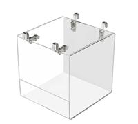 YIXANNX Mangeoires à Oiseaux Transparentes Robustes et durables pour Une Alimentation Facile, Large Application, Baignoire d'eau pour Oiseaux, mangeoire pour Cage à, Boîte de Bain 13 * 11 * 13CM