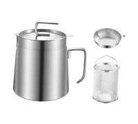 YIXANNX Mini friteuse à huile avec filtre antidérapant, conçue pour conserver l'huile de cuisson de manière sûre et efficace en cuisine. Boîte de rangement avec couvercle, 2.2 L