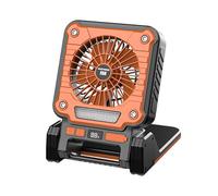 YIXANNX Mini ventilateur portable et silencieux avec batterie de 3 600 mAh et affichage du niveau de batterie vert lors la charge. Ventilateur camping ABS, orange