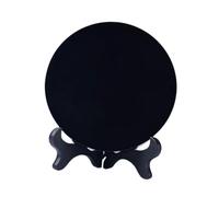 YIXANNX Miroir Rond en Obsidienne polie, idéal pour Divers intérieurs. Profitez d'une esthétique Minimaliste et Chic. Mini Miroir divinatoire Noir Rond. Outils Feng Shui et, Noir, M